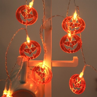 Halloween lyskæde med græskar - 1,5 m 10 lys